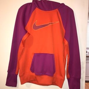 Orange and Purple Nike hoodie